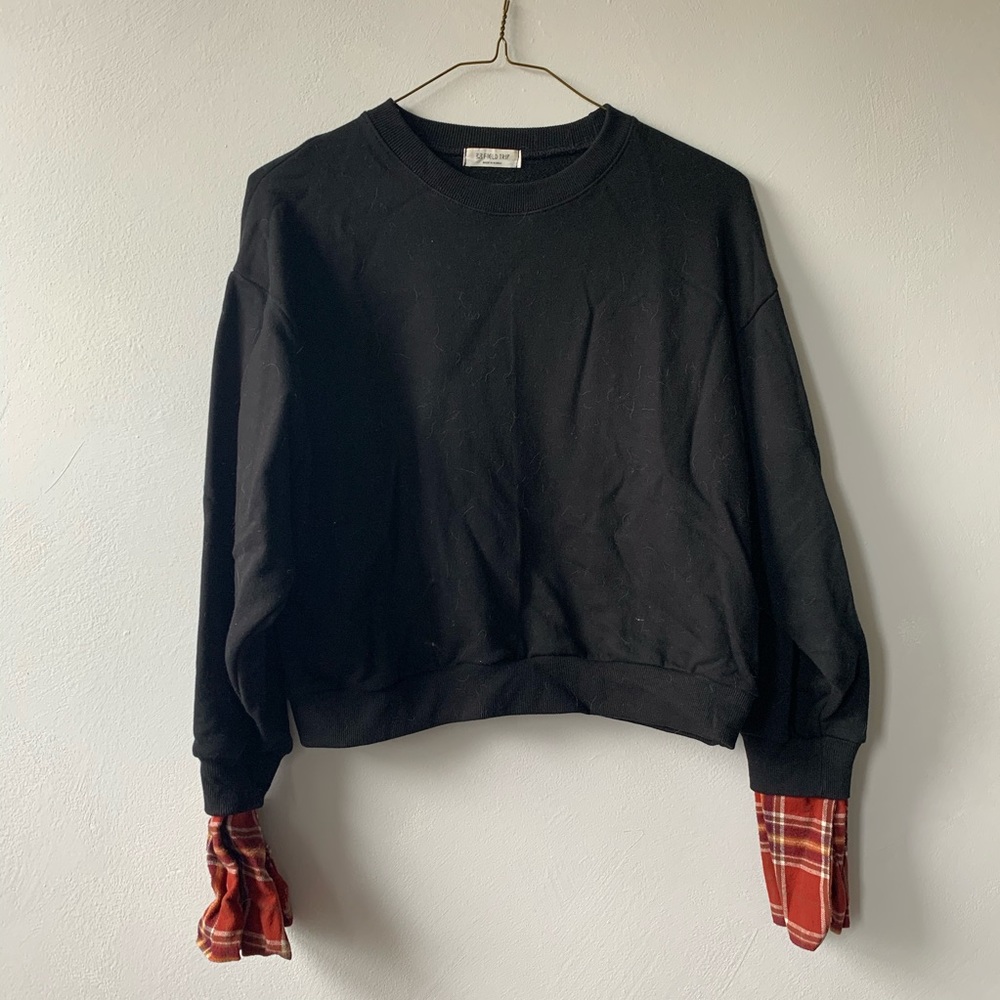 Mixed media cropped sweatshirt size Small